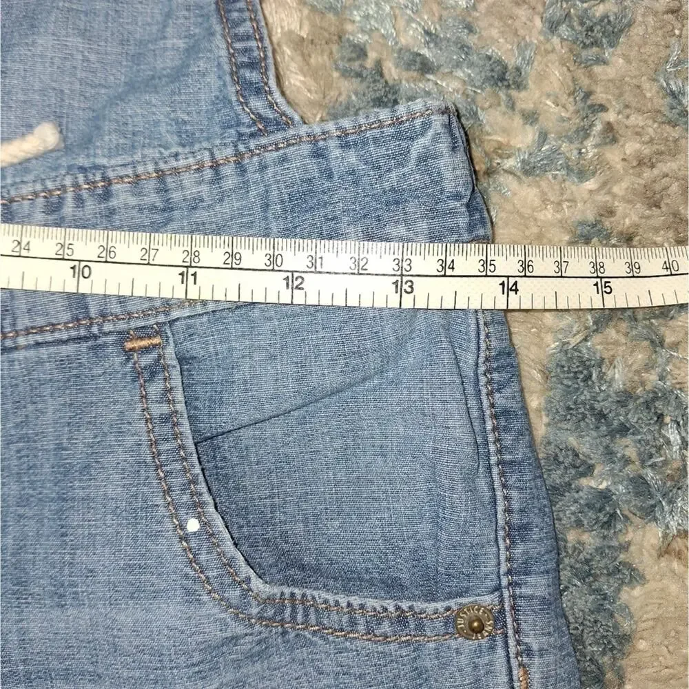 Justice Size 12 Girls Distressed Overalls EUC